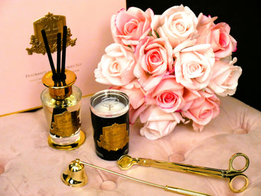 NEW Luxury Gift set with Gold candle snuffer & wick trimmer - Pink - Pink Champagne - GFA02